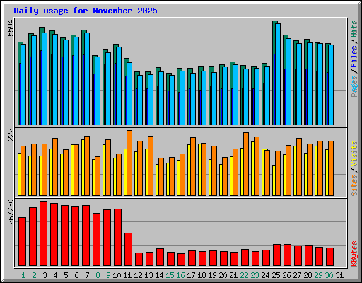 Daily usage for November 2025