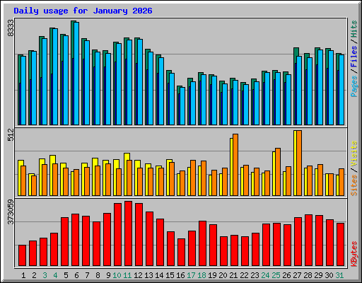 Daily usage for January 2026